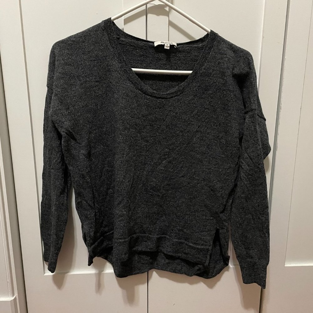 Madewell Coal Gray Pullover Wool Sweater